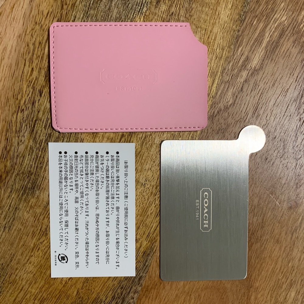 COACH pocket mirror pink case. NIB